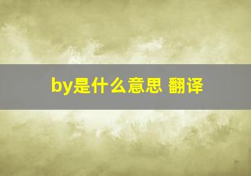 by是什么意思 翻译